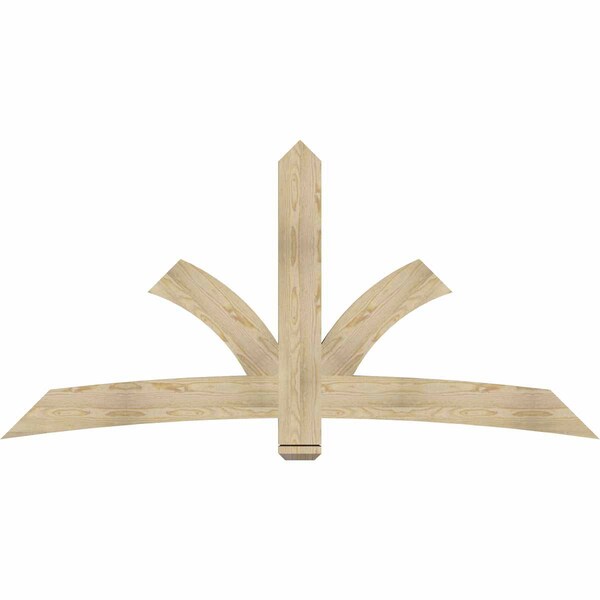 Ekena Millwork Davenport Rough Sawn Timber Gable Bracket, Douglas Fir, 84"W x 42"H x 2"D x 6"F, 12/12 Pitch GBW084X42X0206DAV00RDF - main